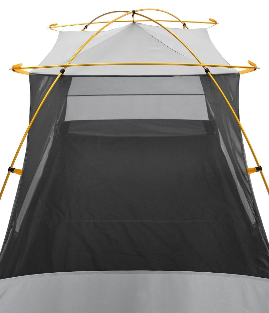 Two-person backpacking tent structure viewed from above