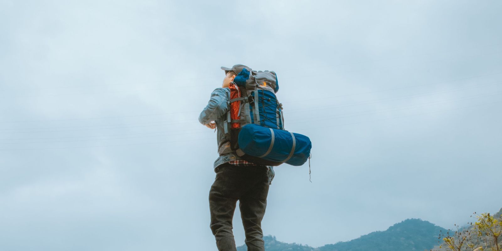 Backpacking shelter sleep system and backpack arranged as the Big Three