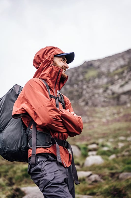 Backpacking pack fit profile showing torso length