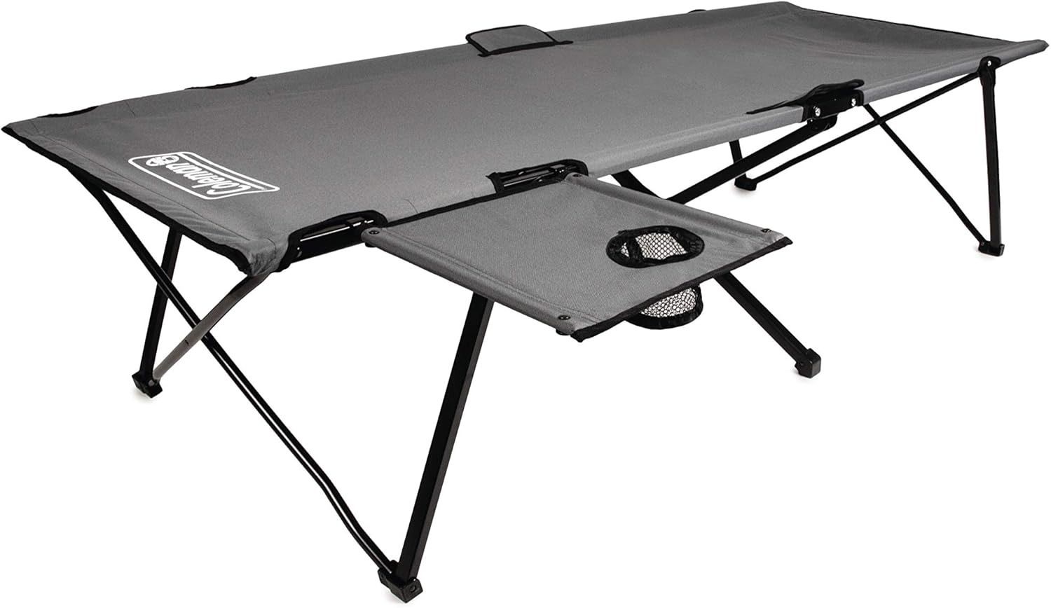 Coleman Pack-Away Camping Cot with Extra-Wide Design and Removable Side Table