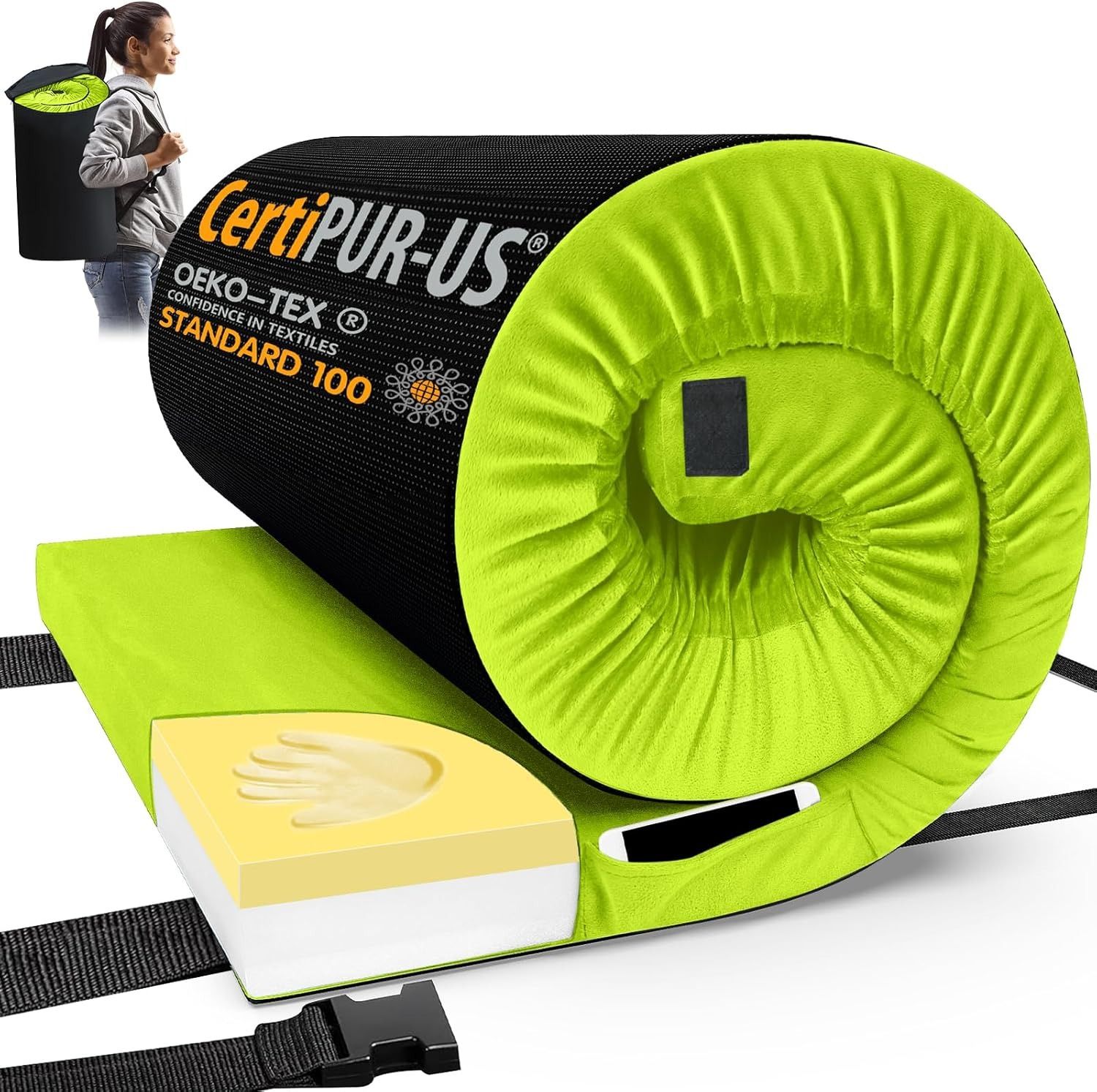 CYMULA Memory Foam Camping Mattress Pad