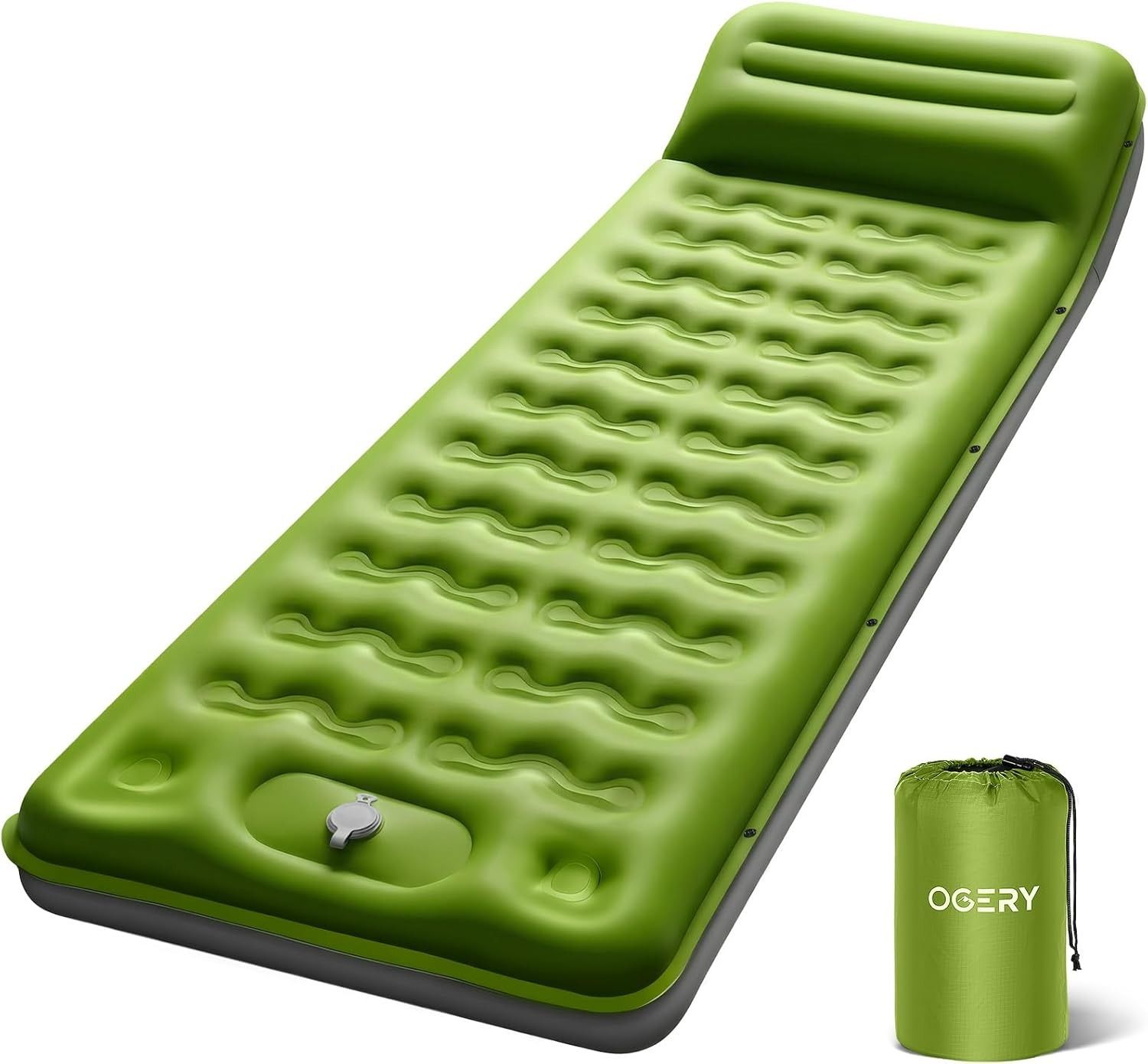 OGERY 6-Inch Plush Inflatable Single Camping Sleeping Pad
